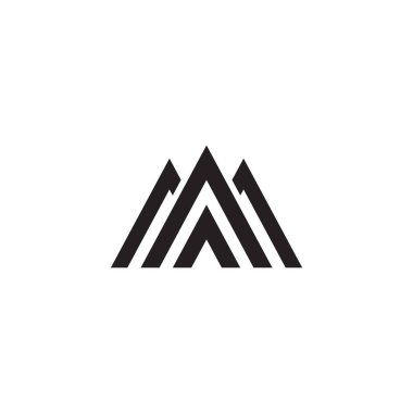 m üçgeni dağ çizgileri geometrik logo vektörü
