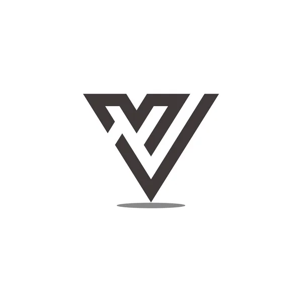 Letra Triângulo Simples Linha Geométrica Logotipo Vetor — Vetor de Stock