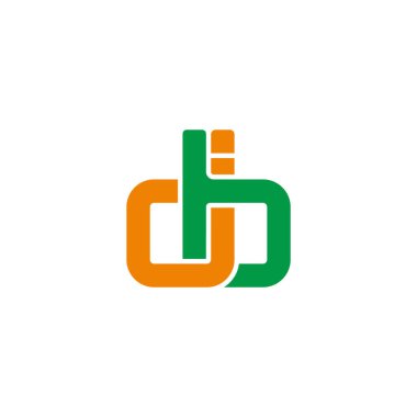 soyut harf jb basit bağlı geometrik düz logo vektörü