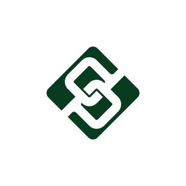 dp harfi soyut negatif uzay geometrik örtüşen kare logo vektörü