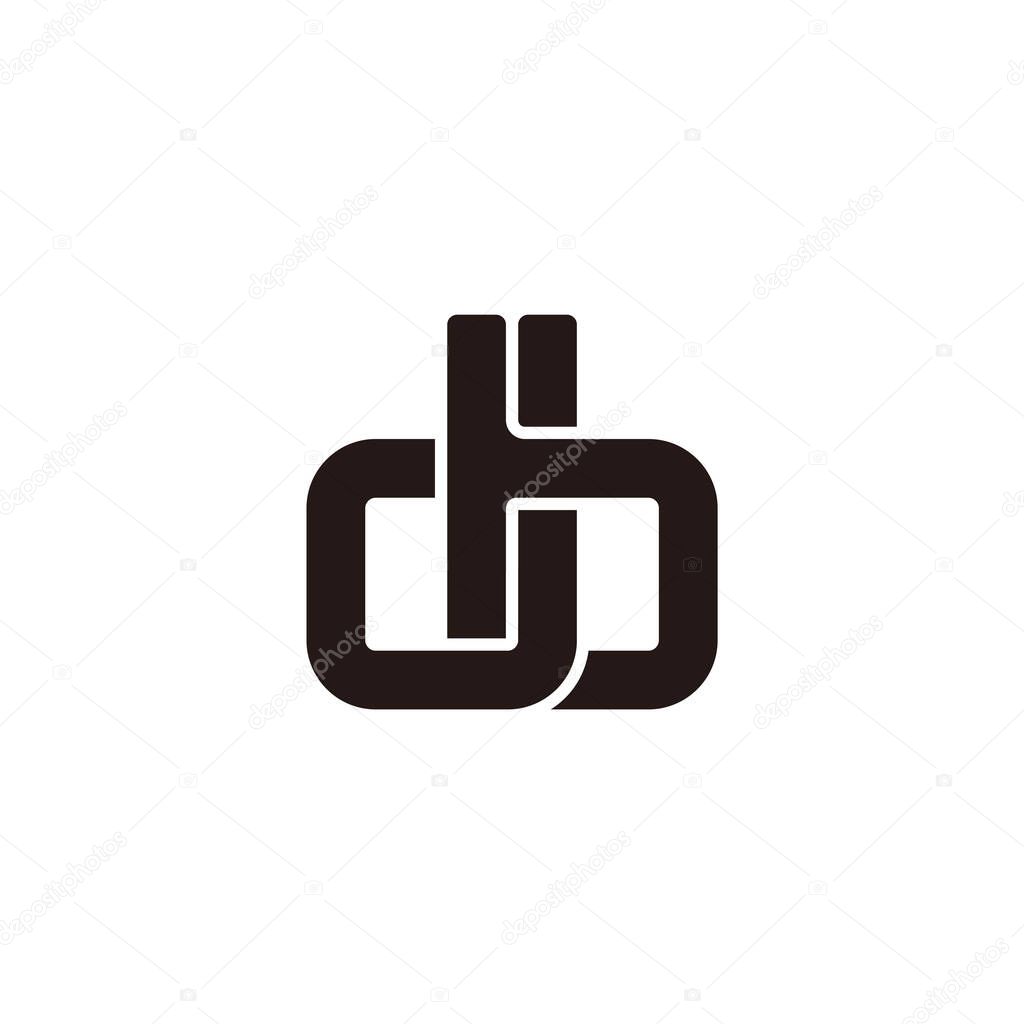 Letter bd simple linked geometric flat logo vector