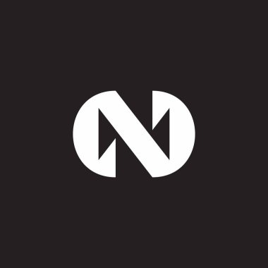 n harfi basit geometrik çapraz tasarım logo vektörü