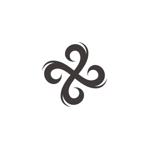 Swirl Wavy Circle Geometric Motion Object Symbol Logo Vector — Stock Vector