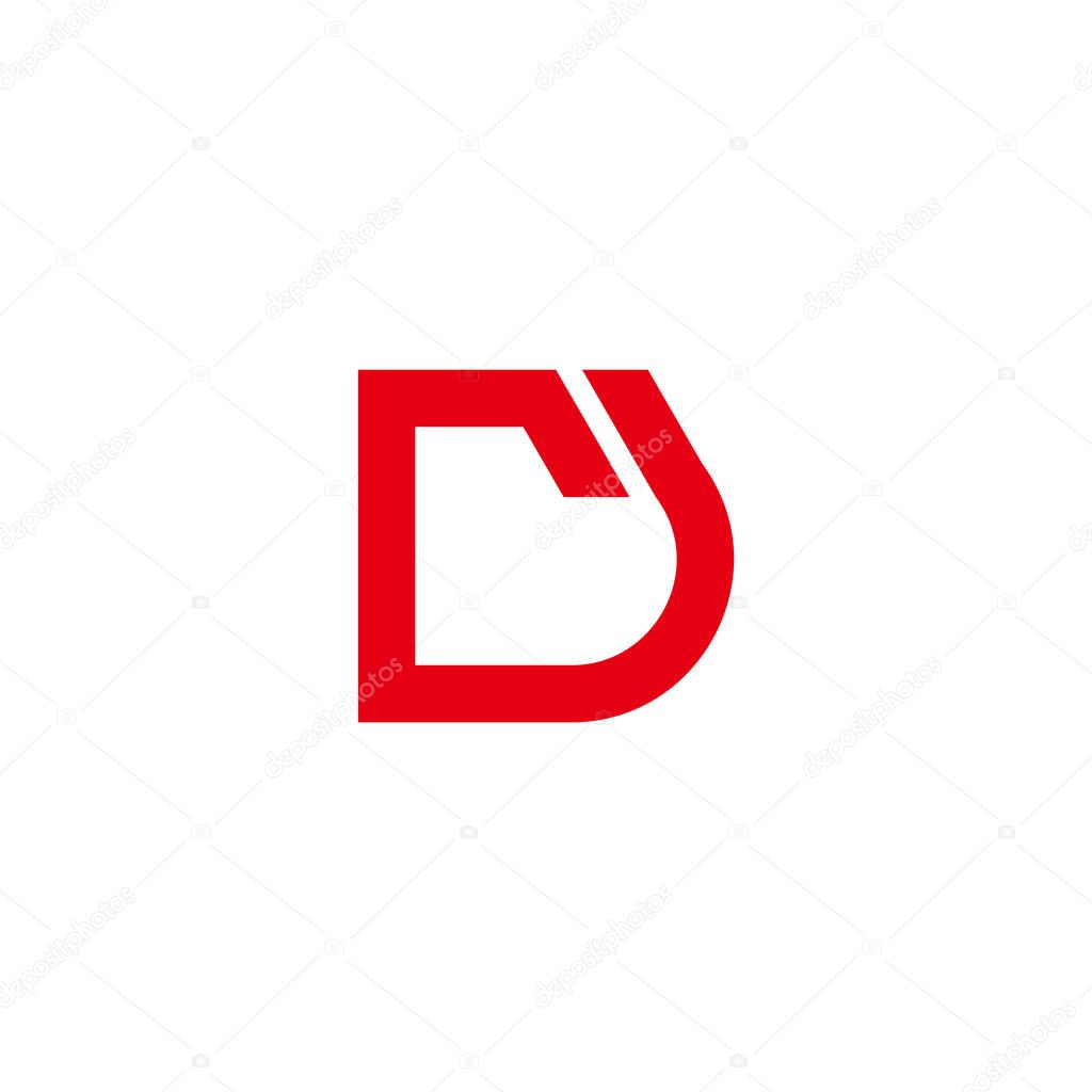 Abstract letter rd simple geometric link logo vector