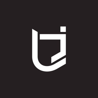 soyut harf Lj basit küçük geometrik çizgi logo vektörü