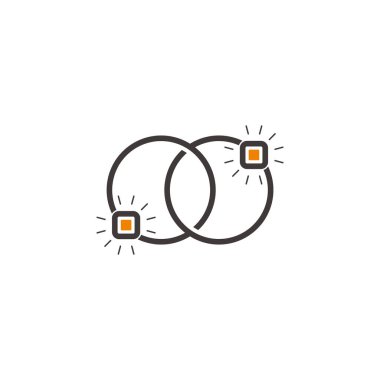 parlak nesne yörünge halkaları logo vektörü tasarımı