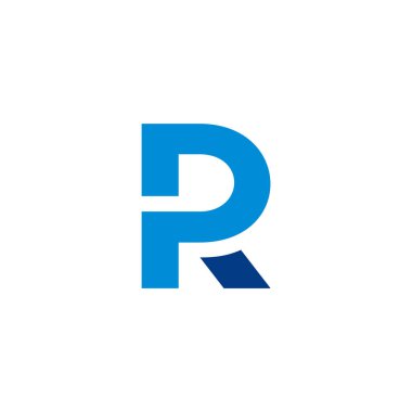 harf pr bağlantılı geometrik basit düz logo vektörü
