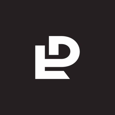 Dt harfi bağlı geometrik basit düz çizgi logo vektörü