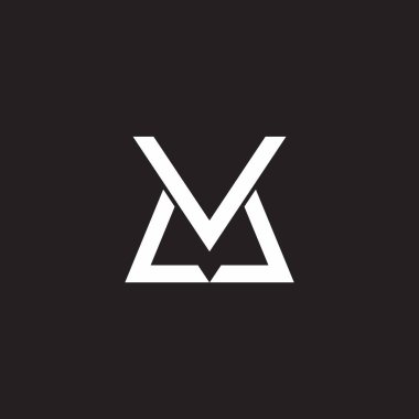 Soyut harf mv geometrik çizgi basit logo vektörü