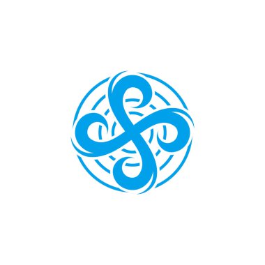 hareketli su girdabı geometrik hızlı logo vektörü