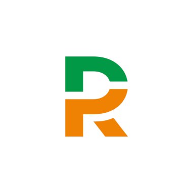 soyut harf pr basit geometrik bağlantılı renkli logo vektörü