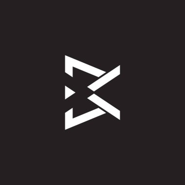 soyut harf bk üçgeni basit geometrik düz logo vektörü