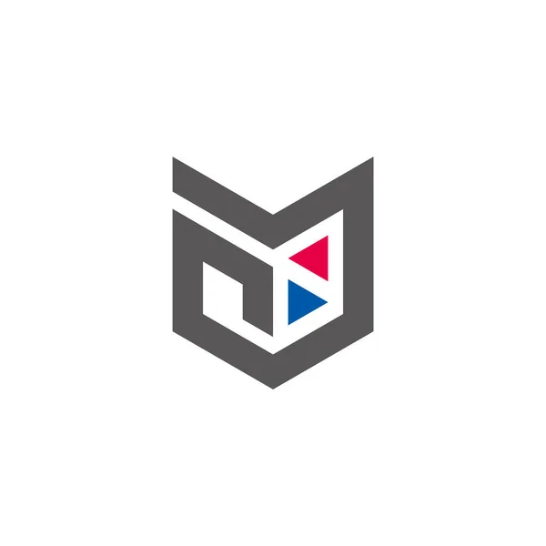 手紙Nm抽象的な三角形の矢印デザインのロゴベクトル — ストックベクタ