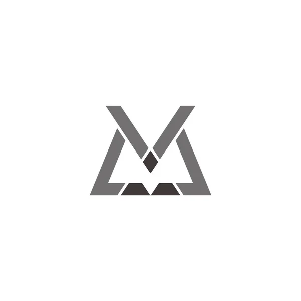 手紙Mv三角形シンプルな幾何学的なフラットロゴベクトル — ストックベクタ