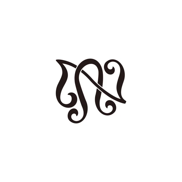Lettre Simple Lien Abstrait Courbes Ligne Symbole Vecteur — Image vectorielle