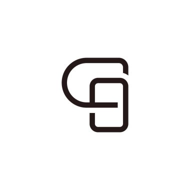 harf cg basit bağlı çizgi düz geometrik logo vektörü