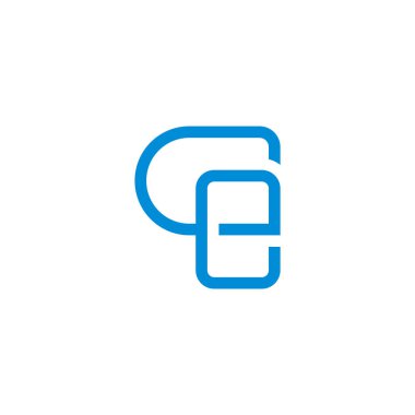 ce harfi basit bağlı çizgi geometrik düz logo vektörü