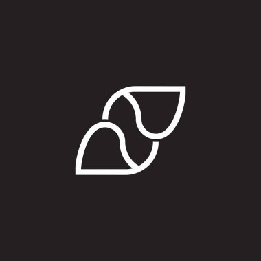 soyut harf bağlı eğriler doğrusal basit logo vektörü