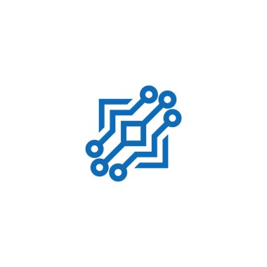 Kare bağlantılı noktalar bağlantı sembolü logo vektörü