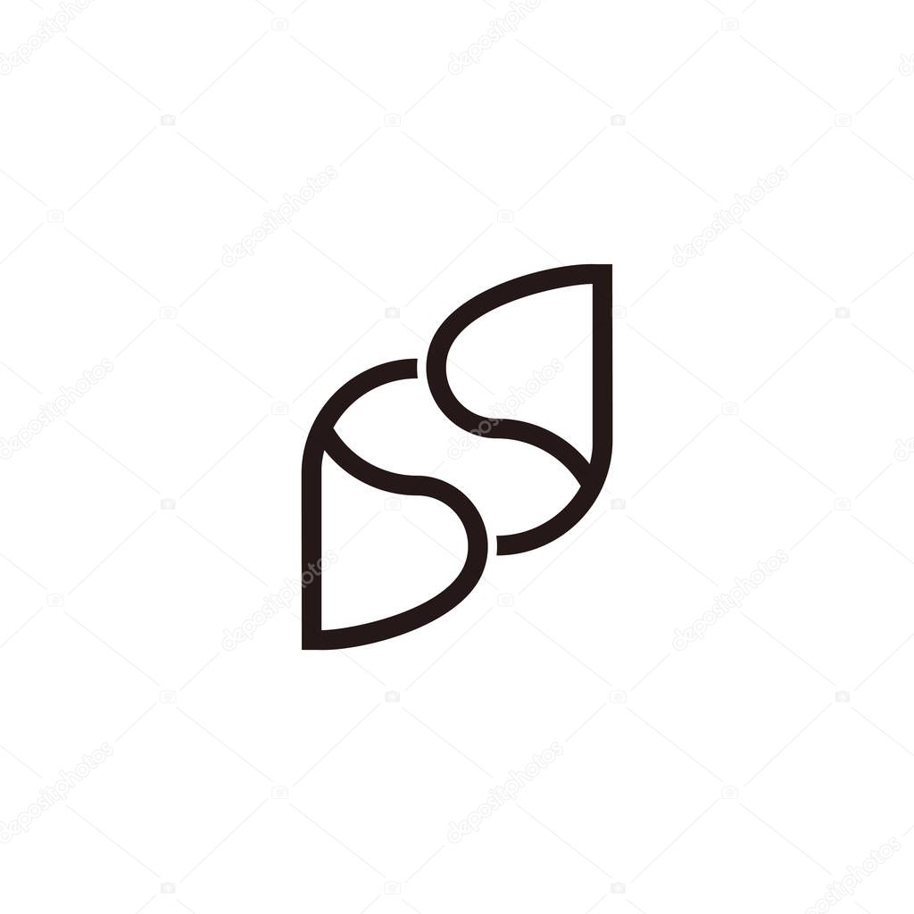 letter bg lowercase geometric curves line logo vector