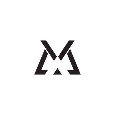 mk çizgi üçgeni harfi basit geometrik düz logo vektörü