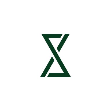 harf sx basit bağlantı hattı geometrik logo vektörü