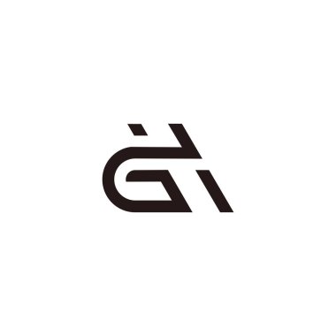 gh harfi basit doğrusal geometrik tasarım vektörü