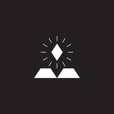 Üçgen parlak elmas basit geometrik düz logo vektörü