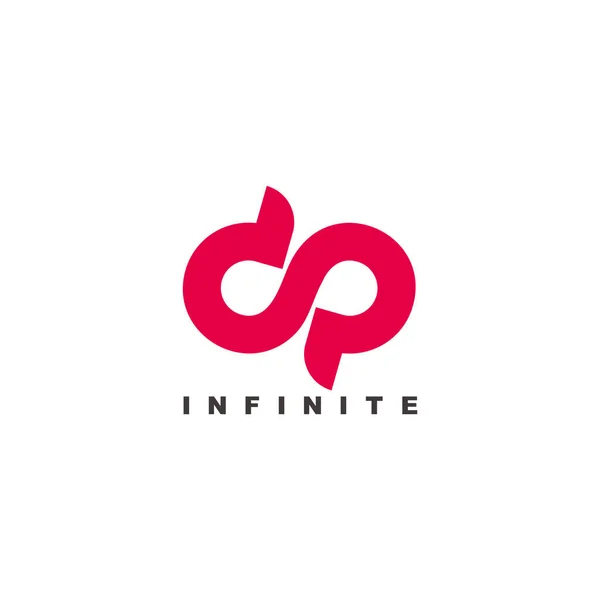 Simple Letter Infinity Symbol Curves Loop Design Logo Vector — Stock Vector