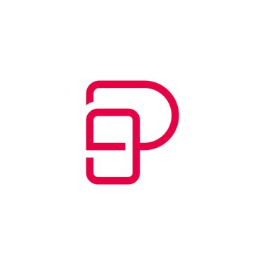 pg harfi bağlı doğrusal geometrik basit marka kimlik vektörü