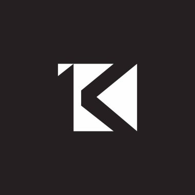 lk harfi soyut geometrik negatif uzay kare logo vektörü