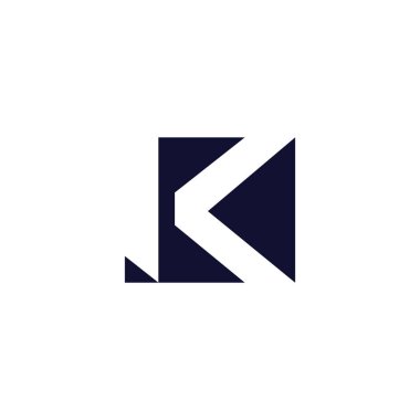 harf ik geometrik soyut geometrik kare logo vektörü