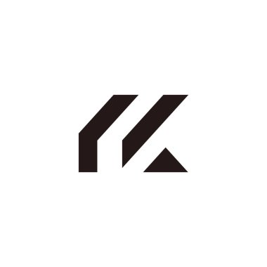 rk harfi basit geometrik doğrusal logo vektörü