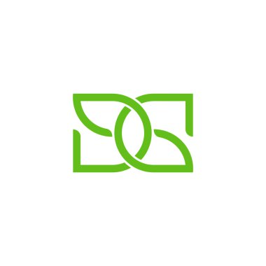 dg yeşil yaprak sembolü geometrik logo vektörü