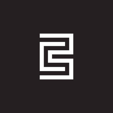 harf cb basit geometrik çizgi logo vektörü