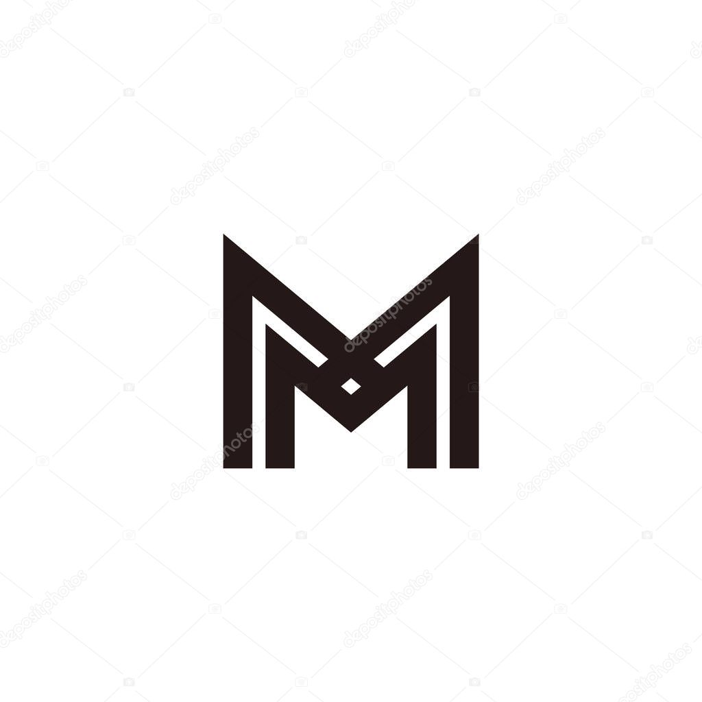 Letter mx simple stripes geometric logo vector