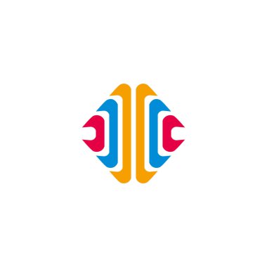 çizgiler renkli geometrik zarif kare logo vektörünü eğriliyor