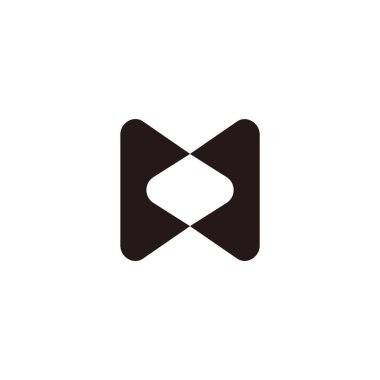 soyut harf mw düz geometrik kare logo vektörü