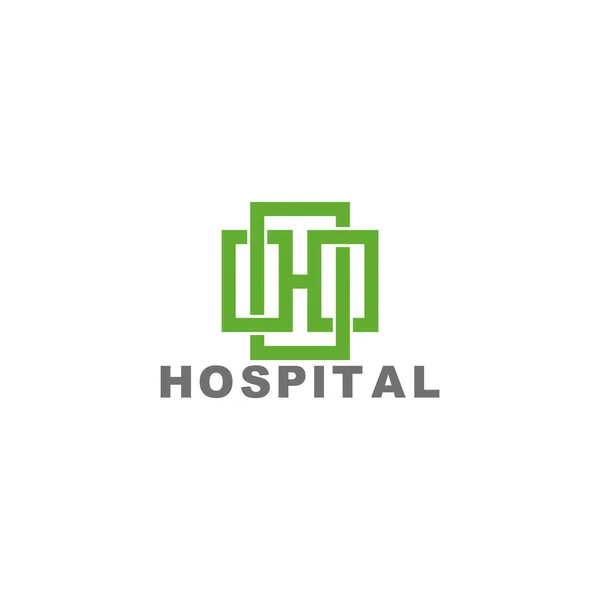 Buchstabe Krankenhaus Medizinische Geometrische Linie Logo Vektor — Stockvektor