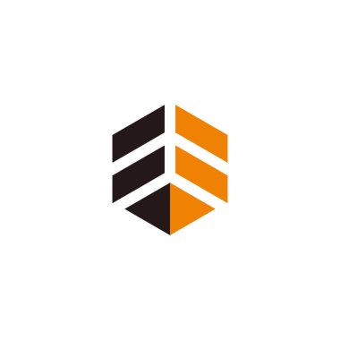 Altıgen soyut düzlem negatif uzay sembolü logo vektörü