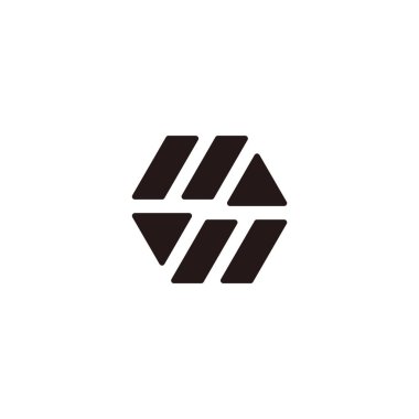 soyut çizgiler oklar üçgen altıgen geometrik logo vektörü