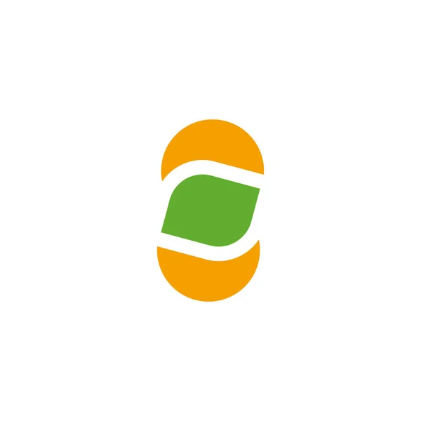Abstraktní Slunce Zelený List Organický Symbol Logo Vektor — Stockový vektor