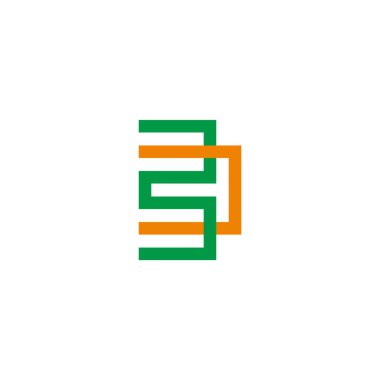 soyut harf bc bağlantılı renkli geometrik logo vektörü