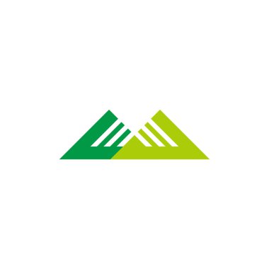 Strip yeşil dağ renkli tasarım basit logo vektörü
