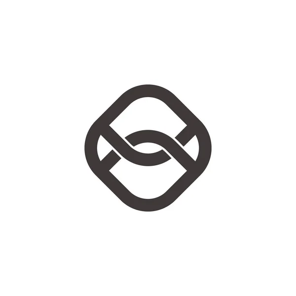 Bağlı Kablolar Kare Geometri Logo Vektörü — Stok Vektör
