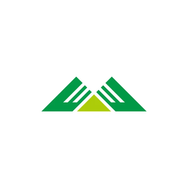 Grüne Bergstreifen Dreieck Geometrisches Logo Vektor — Stockvektor