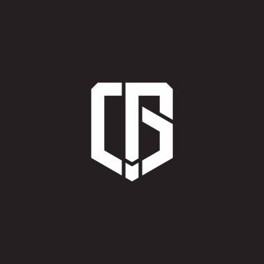 cg basit kalkan amblemi geometrik çizgi logo vektörü