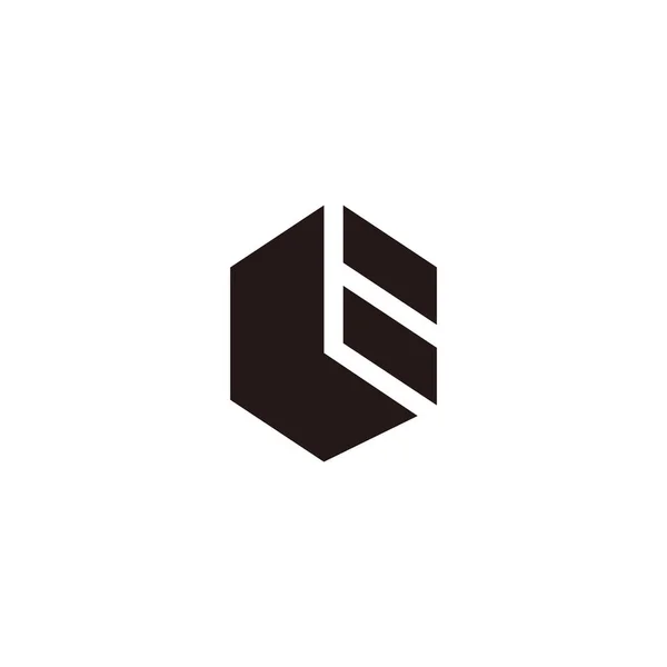 Abstrait Lettre Boîte Hexagonale Plat Géométrique Logo Vecteur — Image vectorielle