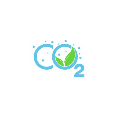 text co2 aqua scape blue water plant logo vektörü