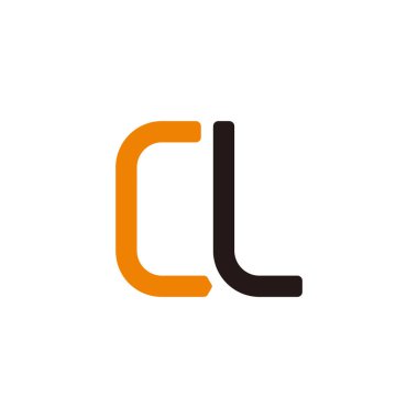 harf cl basit geometrik yazı tipi renkli logo vektörü